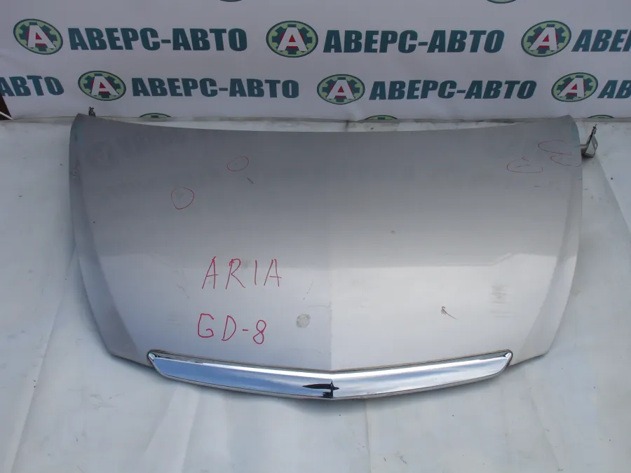 Капот Honda FIT Aria GD8 серебро с молдингом